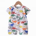 thumbnail image 2 of HCNTES Child Baby Boys Girls Unisex Short Sleeve Bodysuit Romper One-Piece Infant Kids Cute Sleepwear Pajamas Loungewear for Spring Summer(X01-Multicolour,12-18 Months), 2 of 4