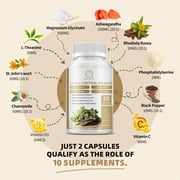 Cortisol Balance, with Magnesium, Ashwagandha & L-Theanine Support Stress Relief, Relaxation & Deep Sleep, 60 Pills