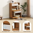 thumbnail image 5 of 2-Piece of Modern 2 IN 1 Cat Furniture Set, Cat Litter Box Enclosure Side Table, Cat House with Storage, for 2 Small-Medium Sized Cats - BROWN, 5 of 10