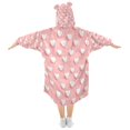 thumbnail image 2 of Wearable Blanket with Sleeves and Pocket Oversized Hooded Sweatshirt 3-14 YR White Heart S, 2 of 7