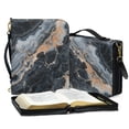 thumbnail image 3 of ZUXONGSY Grey Marble Print Bible Case for Men Women Waterproof PU Leather Bible Cover Bag Large Capacity Bible Protector with Shoulder Strap Lightweight Bible Gift, XL, 3 of 7