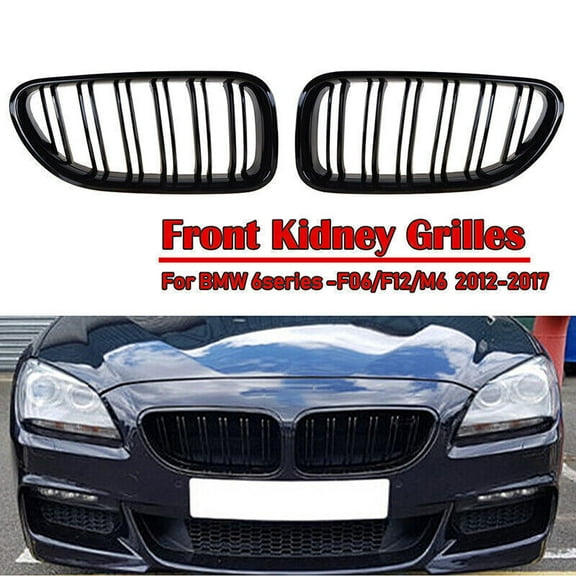 For 2012 - 2017 for BMW 640i 650i 6 Series Gloss Black Front Kidney Grill -
