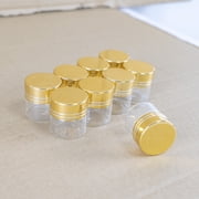 10ml Clear Glass Bottle with Gold Aluminum Cover Jars Idea for Wedding Small Wishing Bottles Wholesale 6pcs