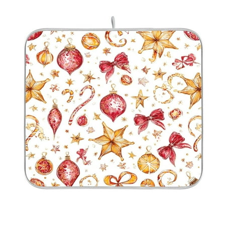 Dish Drying Mat Microfiber Kitchen Pad Large Counter Absorbent Dish Mats Drainer Rack 16 x18 Delicate Christmas Ornaments