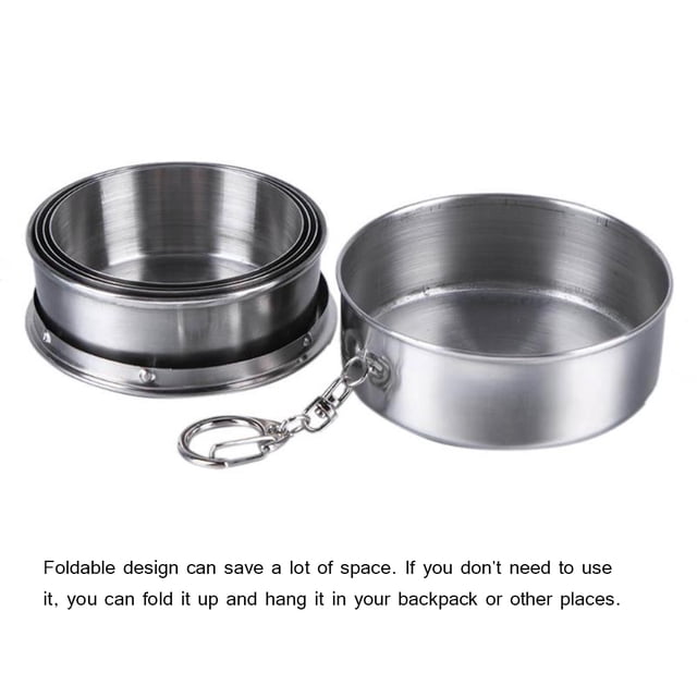Vaso de agua retráctil portátil de 240 ml, vaso plegable de acero inoxidable para vino, mini vaso telescópico plegable