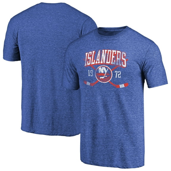 Men's Royal New York Islanders Vintage Collection Line Shift Tri-Blend T-Shirt