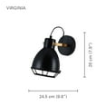 thumbnail image 2 of Xtricity Virginia Collection Indoor Wall Light Black And Gold Finish E26, 2 of 3
