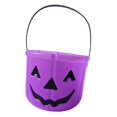thumbnail image 2 of Cubo de dulces de Halloween, cubo de dulces reutilizable, recuerdos de fiesta para niños, de calabaza portátil para fiestas, decoración de Halloween Púrpura, 2 of 8