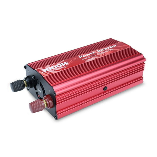 Kenally Inversor de coche de onda sinusoidal DC 12V a AC 110V Convertidor de protección contra cortocircuitos Herramientas eléctricas Rojo Kenally TO008233-01