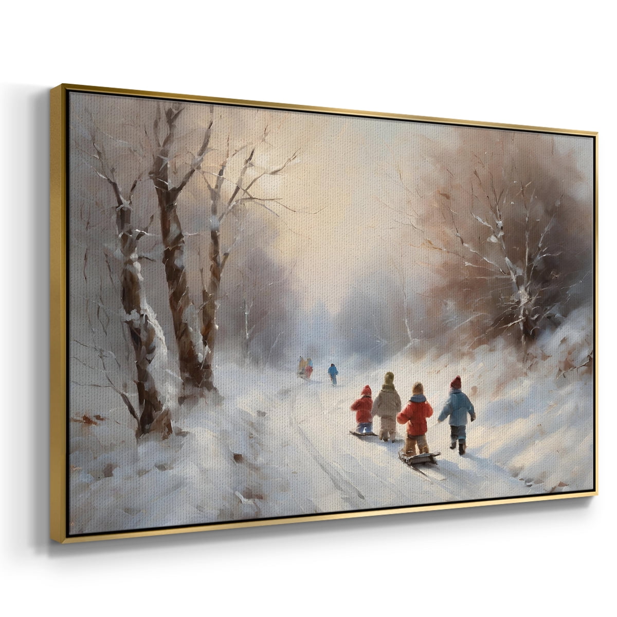 Vintage Landscape-CCXIII By Wexford Home Framed in Gold Wood Gallery Wrapped Canvas 27 in. x 41 in.