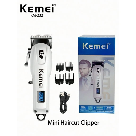 KM-232 Portable Hair Cutting Machine Electric Hair Clipper Cordless Hair Cutter Adjustable Haircut For Men Rechargeable Home Or Barber Use