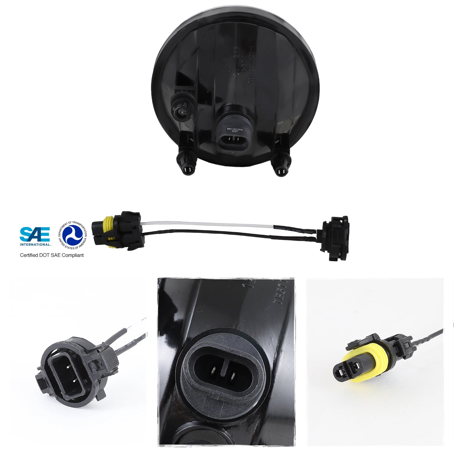 AKKON - For 2007-2013 GMC Sierra Pickup Bumper Smoke Driving Fog Lights Lamps Left+Right Replacement + Bulbs