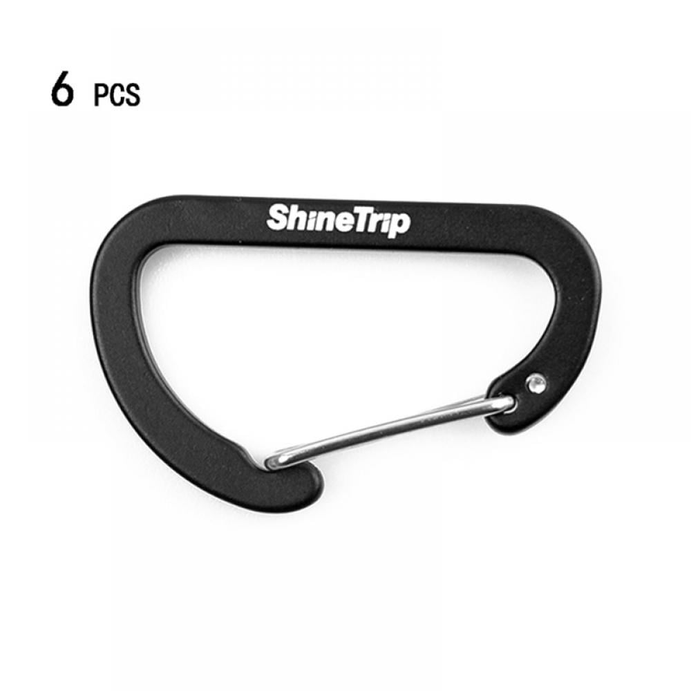 Black Climbing Button Alloy Carabiner Camping Hiking Hook Buckle Keychain 