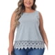 thumbnail image 1 of GRACE & GRANDEUR Blusas de Tirantes de Talla Grande para Mujeres con Cuello Redondo, Estilo Flowy con Encaje 1X Gris, 1 of 6