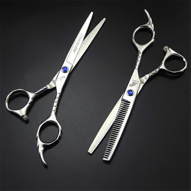 Juego de tijeras de peluquería de acero inoxidable de 6 pulgadas, tijeras profesionales de barbero con cuchillas afiladas.