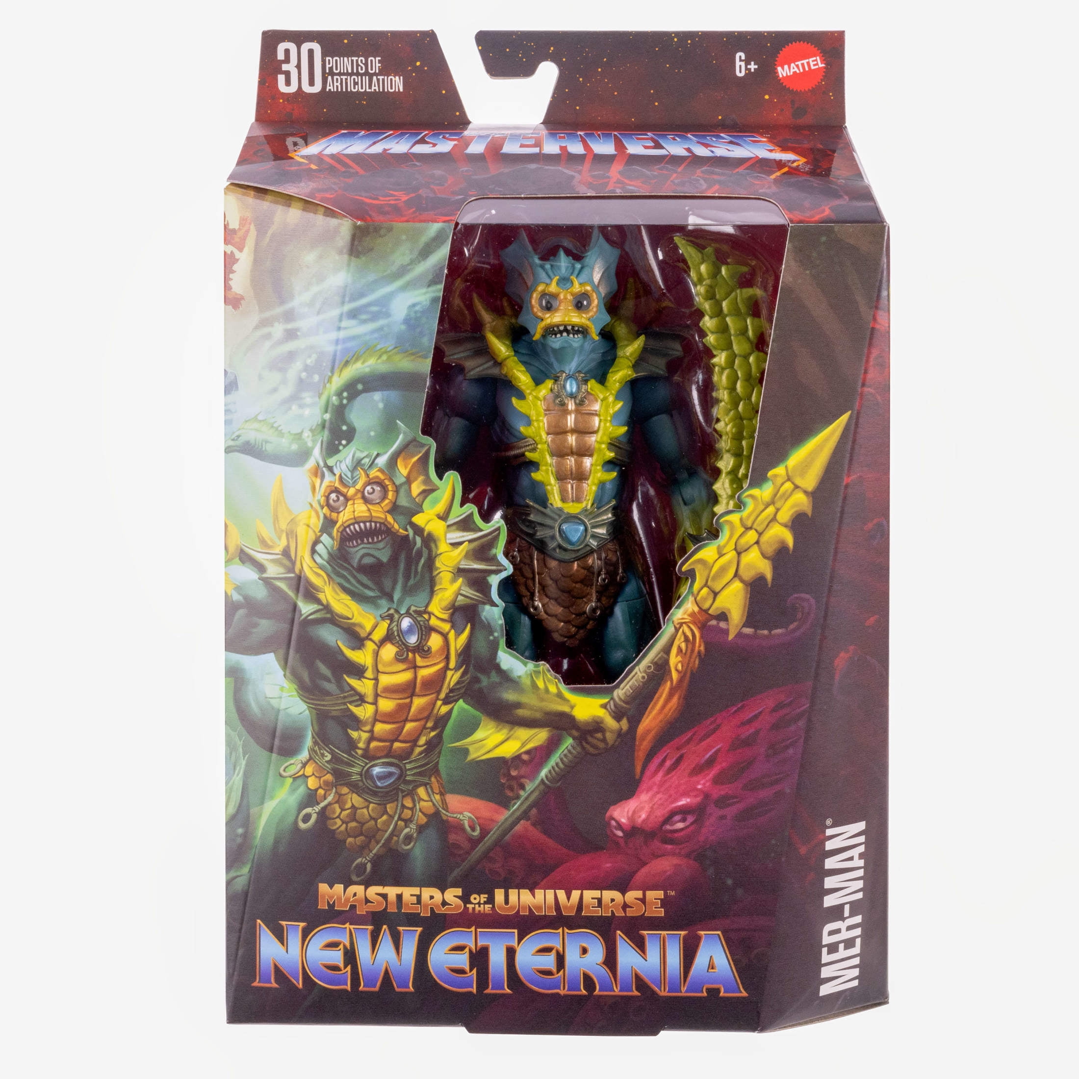 Masters of the Universe Masterverse New Eternia Mer-Man Action Figure Toy Villain, 30 Posable Joints