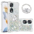 thumbnail image 1 of Funda para Honor 90 5G con Brillo Líquido Flotante, Purpurina, Parachoques y Anillo Giratorio Soporte, 1 of 5