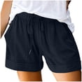 thumbnail image 5 of Xaqiouau Womens Casual Shorts Elastic Waist Drawstring Soft Summer Loose Cut Lounge Shorts with Pockets Solid Hem for Beach Daily Wear Vacation Yoga, 5 of 7