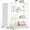 White, variant on Vebreda 4-Tier Foldable Metal Storage Shelf with Wheels, No-Assembly Collapsible Shelving Unit, Heavy-Duty Rolling Organizer Rack