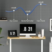 FLEXISPOT 55x28 Home Office Height Adjustable Standing Desk with Hooks, Ergonomic Electric 2-Stage Stand Up Computer Desk, White and Maple