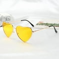 thumbnail image 2 of Heart Shaped Polarized Sunglasses - Gold Metal Frame, UV400 Protection - Retro Style - Women/Men - Parties/Travel/Driving, 2 of 7