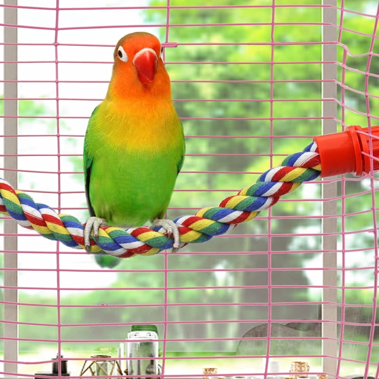 Parrot Toy Perch 41-Inch Colorful Bird Rope Perch For Parrots ...