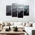 thumbnail image 3 of Elephant Stock Elk Summit Wall Art - Horizontal Multi Panel Canvas - Living Room Wall Decor - Animal Multi Panel - Black And Gray Decor - 84" x 54", 3 of 8