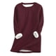 thumbnail image 1 of Moda mujer Casual cuello redondo manga larga sólido señoras sudaderas blusa Tops Pompotops  gfhjh3752, 1 of 3
