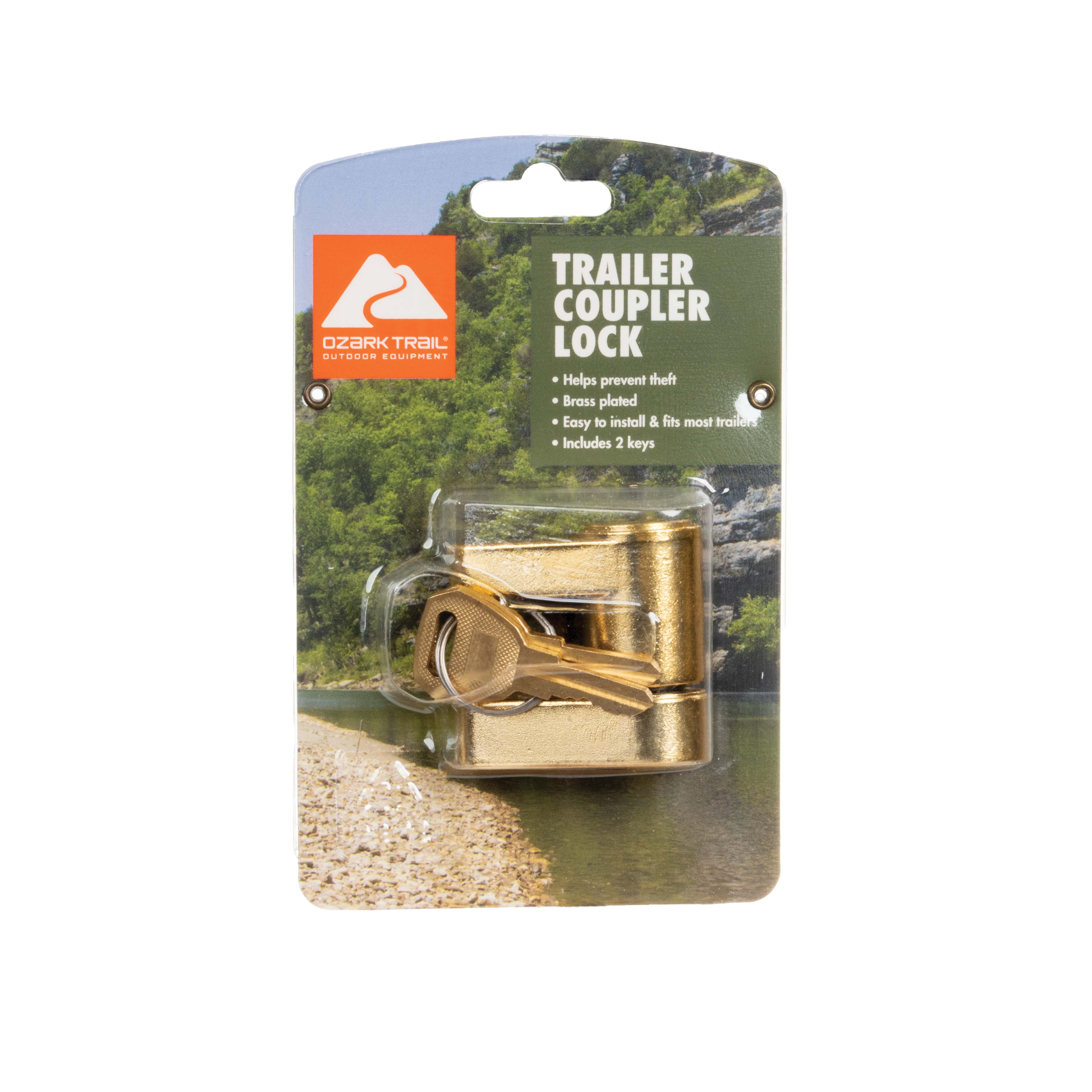 Ozark Trail Heavy-Duty Universal Trailer Coupler Lock with 2 Keys, Weather-Resistant