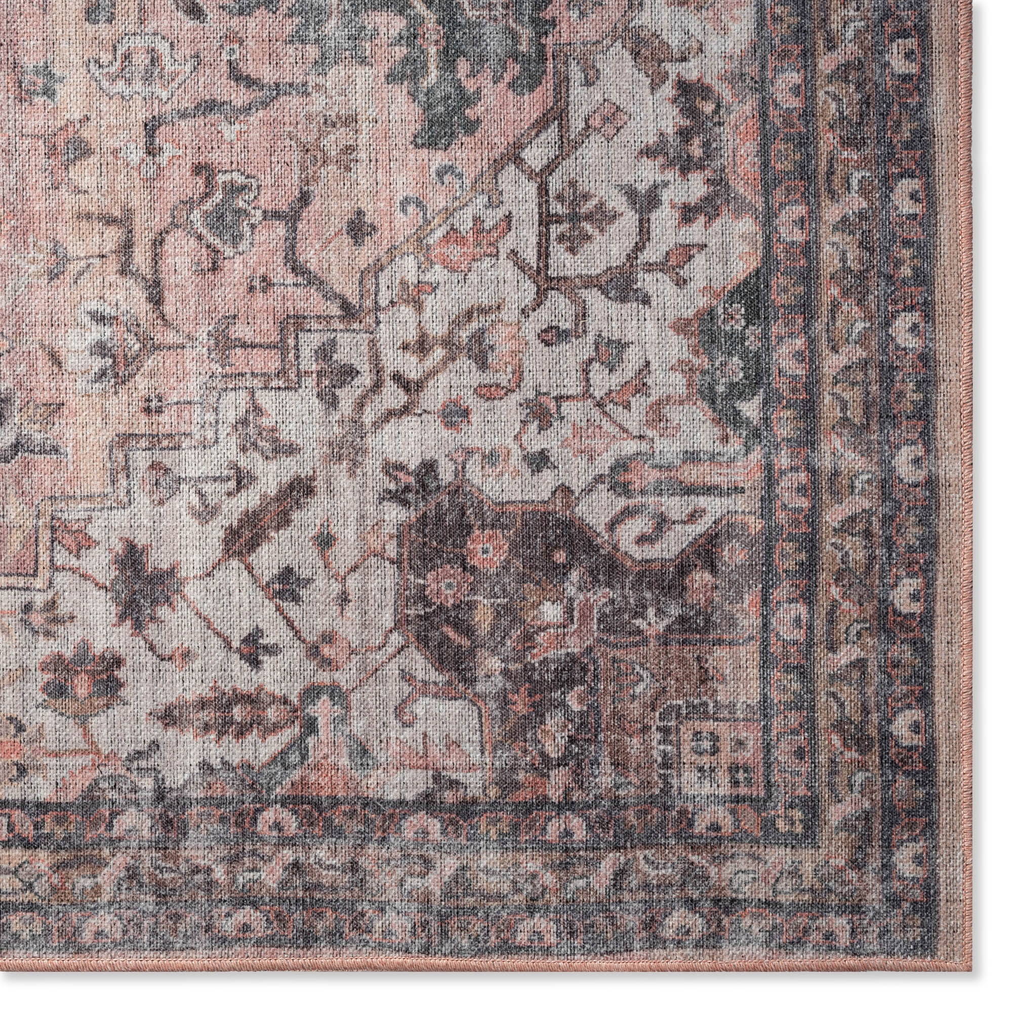 Everwash™ Callaghan Esther Bohemian Medallion Machine Washable Area Rug, Coral, 3'11"x5'6"