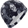 thumbnail image 1 of FYBTO Swimming Cap Skull Crow Ethnic Paisley Flower Adult FYBTO Polyester, 1 of 4