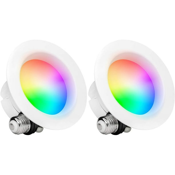 Hyperikon Smart Led Recessed Lighting 4 Inch 10w Color Changing Wifi Downlight Retrofit Can Lights Alexa Google Home Compatible Dimmable Multicolor Ceiling Light 2 Pack Com Hyperikon Smart Led Recessed Lighting 4, 2 Inch Led Recessed Lighting