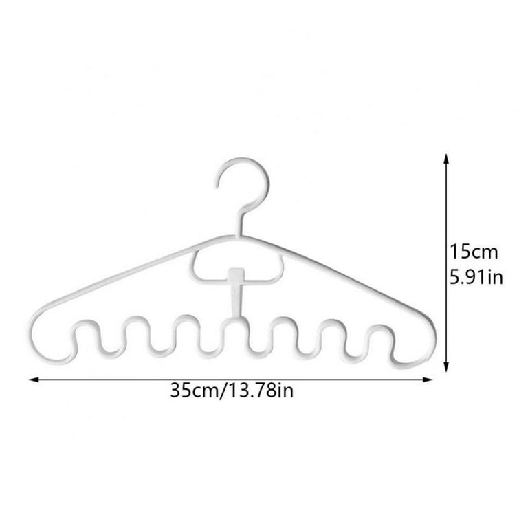 Hangers for Clothes, Wave Pattern Stackable Hangers 8 Slots,  Multifunctional Wave Pattern Hanger, Space Saving Plastic Clothes Hangers  Non Slip, Smart