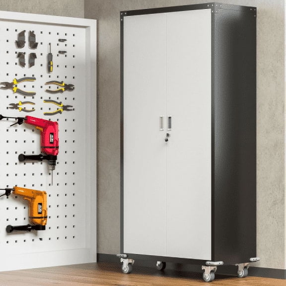 Tool Storage Cabinet Garage Storage Cabinets with Locking Doors and 4 Adjustable Shelves,Tool Cabinet