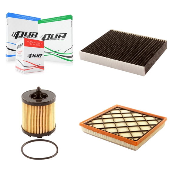 PUR 1x Air + 1x Cabine + 1x Cartouche de Filtre à Huile Moteur (3 au Total) Kit pour Voiture 2013-2016 Buick Verano 2.0L KFM-100557