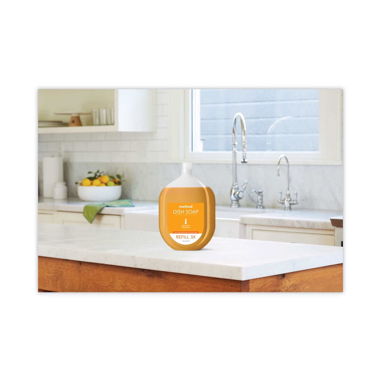 Method Dish Soap Refill Tub, Clementine Scent, 54 oz Tub, 4/Carton (10576)