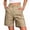 Khaki, variant on Karight Bermuda Cargo Shorts Women, Elastic High Waist 6 Pockets Shorts 7 Inch Inseam Summer Jorts for Women Casual
