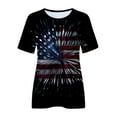 thumbnail image 4 of OAVQHLG3B 4th of July Outfits for Women American Flag T Shirt Summer Casual Round-neck Shirt T Short Sleeve Letters Print Tees Tops Blouse, 4 of 6
