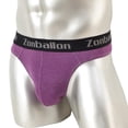 thumbnail image 5 of TANBOM Mens Hot Men Thong Underwear Comfortable Athletic Stretch Thong Purple+Black M, 5 of 9