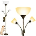thumbnail image 1 of Lampe sur Pied, Lampe sur Pied, Lampes de 71 Pouces de Hauteur pour Salon, Interrupteur à 3 Positions, Abat-Jour en Plastique, Lampe Torchère en Forme d'Arbre avec Lampe de Lecture, Lampes sur Poteau Modernes pour, 1 of 8