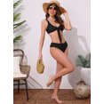 thumbnail image 5 of DARING DIVA Women's Lace Up Decoration Push Up Bikini Sets Small Black, 5 of 6