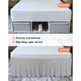 thumbnail image 7 of Grey White Stripes Wrap Around Bed Skirts for King Bed 16" Drop,Bed Skirt with Adjustable Elastic Belt Dust Ruffle Bed Valance for Bedroom Hotel Simple Geometric Modern Monochrome Bed Frame Cover, 7 of 7