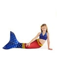 thumbnail image 2 of Sun Tail Mermaid Swim Set; Super Siren Mermaid Tail + Blue Monofin for Swimming; size - Child Large 8/10, 2 of 6