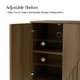 thumbnail image 5 of Modern 4 doors Fluted Storge Sideboard Buffet Cabinet with Adjustable Shelves for Kitchen Living Room Walnut, 5 of 8