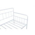 thumbnail image 6 of Twin Size Metal Frame Daybed with Trundle,Heavy Duty Steel Slat Support Saving Space Bed Sofa,Bedroom Living Room Furniture for Guest,No Spring Box Needed, White Finish, 6 of 7