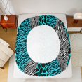 thumbnail image 5 of Homewish Cyan Leopard Print Full Size Sheets for Women, Modern Zebra Cheetah Print Bed Sheets, Fashion Abstract Sheet Sets, Breathable Home Decor, 4pcs, 5 of 7