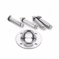 Wall Mount Bracket for Suspension Straps | Ceiling Anchor for Resistance Trainers, Yoga Swings, Heavy Bag, Hoisting | Stainless Steel 4-Hole Plate | 90mm Diameter | 500kg Load | Bolts Included
