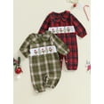 thumbnail image 3 of Gzhioc Infant Baby Boy Girl Christmas Fall Plaid Romper 0 3 6 12 18 Months Tree Dog Embroidered Doll Collar Long Sleeve Jumpsuit, 3 of 9