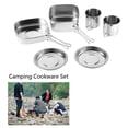 thumbnail image 2 of MAGT 6 Pièces Ustensiles Ustensiles Kit, en Acier Inoxydable Backpacker extérieur Pique-Nique Pot Set Pan Kit d'outils de Cuisson Backpacking for la randonnée Barbecues Plage Paquet, 2 of 8