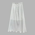thumbnail image 2 of vigerkar Women's Drawstring High Waist Flowy Skirts Flared Maxi Skirt White, One Size, 2 of 5